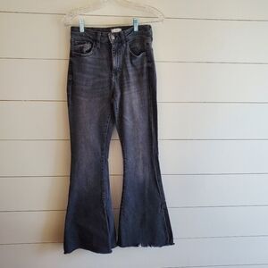 Women's Flared Gray/Black Jeans